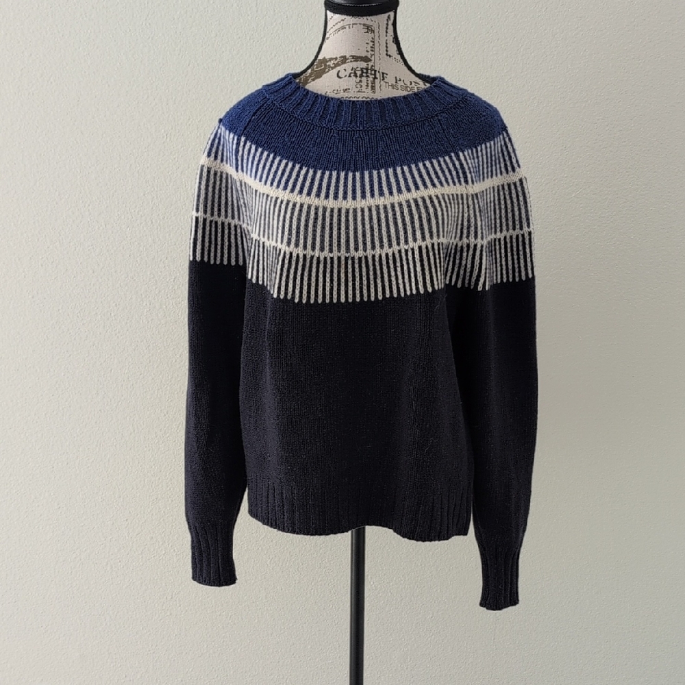 Everlane Women's Sweater in Navy and White